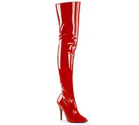 Pleaser Seduce-3010 Bottes Classiques pour Femme, Cuir Rouge., 38 EU