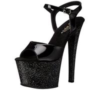 Pleaser SKY-309MG, Sandales Bout Ouvert Femme, Noir (Blk/Blk), 39 EU (6)