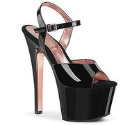 Pleaser SKY-309TT Blk Pat/Blk-Rose Gold Chrome UK 8 (EU 41)