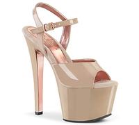 Pleaser SKY-309TT Nude Pat/Nude-Rose Gold Chrome UK 5 (EU 38)
