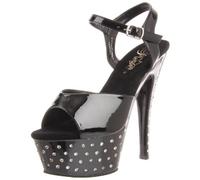 Pleaser Stardust-609 - Sexy Plateau Talon Hauts Chaussures Femmes Sandalettes avec Strass 35-42, US-Damen:EU-39 / US-9 / UK-6