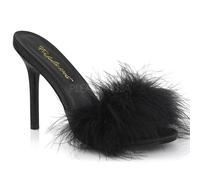Pleaser Talon Haut Aiguille Chaussures Sandales 10.2cm Fourrue à Enfiler Glisser