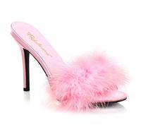 Pleaser Talon Haut Aiguille Chaussures Sandales 10.2cm Fourrue à Enfiler Glisser