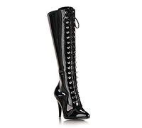 Pleaser Vanity-2020, Bottes hautes classiques non doublées femme, Noir - Negro (Negro (Blk Pat)), 38 EU