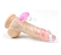 PleasureBox Manchon pour Pénis Anneau Pénien d'Extension Vibrant Nervuré Stimulation supplémentaire, transparent