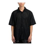 Pleasures - Chemise à Boutons en Dentelle Noire - Homme - Chemises - Noir - Taille: S