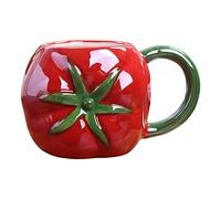 Pleayietoopiatiey Jolie tasse à café en céramique durable pour cadeau d'anniversaire, bureau, tomate, 430-610 ml