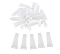 Pleayietoopiatiey Lot de 20 tubes vides en plastique de 10 ml pour lotion corporelle, crème, gloss à lèvres, blanc, 6,5 x 3 cm