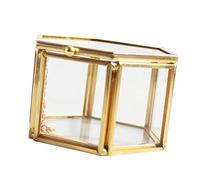 Pleayietoopiatiey Terrarium hexagonal en laiton et verre géométrique pour plantes grasses 8 x 6,8 x 4,5 cm, type 2