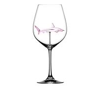 Pleayietoopiatiey Verres à vin transparents en forme de requin pour Noël ou anniversaire Rose 300 ml