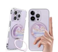 Plehood Anneau magnétique Fin pour téléphone, béquille Ultra Fine Compatible avec Boucle de Doigt, Anneau de Support pour téléphone Mag Safe iPhone 16/15/14/13/12 (La Couleur Violette)