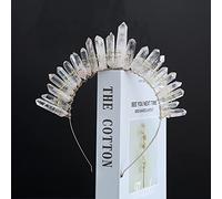 Plein de textures For la 1pc naturel cristal de quartz clair point fait à la main bricolage cheveux cerceau épingle à cheveux tête décoration fête for princesse cadeaux cadeau de (couleur