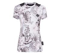 Plein Sport, Femme, Tops, Gris, Taille: 44 FR T-Shirt Col Rond