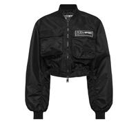 Plein Sport, Femme, Vestes, Noir, Taille: 40 FR Cropped Bomber Jacket LS With Cargo Pockets