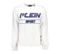 Plein Sport, Homme, Sweatshirts et sweats à capuche, Blanc, Taille: L Pull en Coton Blanc avec Détails Contrastants