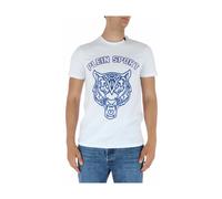 Plein Sport, Homme, Tops, Blanc, Taille: L Tiger Head TShirt Casual Style