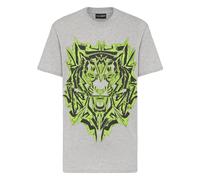 Plein Sport, Homme, Tops, Gris, Taille: M T-Shirt Col Rond Thunder Tiger