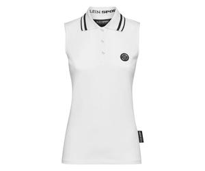 Plein Sport - Polo sans manches à imprimé griffe - Femme - Sport - Blanc - Taille: 38 FR
