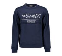 Plein Sport - Pull en Coton Bleu avec Détails Contrastants - Homme - Sport - Bleu - Taille: M