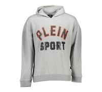 Plein Sport - Sweat à capuche avec impression et détails contrastés - Homme - Sport - Gris - Taille: S