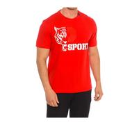 Plein Sport - T-shirt à manches courtes avec impression de marque - Homme - Sport - Rouge - Taille: L