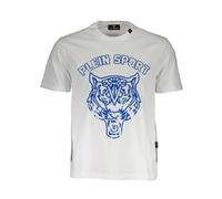 Plein Sport - Tee-shirt Graphique Tête de Tigre - Homme - Tops - Blanc - Taille: XL