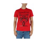 Plein Sport - Tiger Head Graphic Tee - Homme - Tops - Rouge - Taille: S