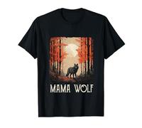 Pleine Lune Mère Grunge Forêt Maman Loup Mama Wolf T-Shirt