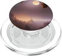 Pleine Lune Mystique au-Dessus de l'art Fantastique de l'IA numérique de Red Rock Valley PopSockets PopGrip pour MagSafe