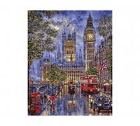Schipper Kit peinture par numéros Pleine lune sur Londres – acrylique, pinceaux – 40 x 50 cm