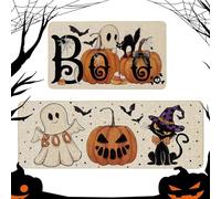 Pleins D'Halloween, Mat D'Halloween, MAT D'Halloween Ghost Ghost | Tapis Résistants Au Matériau Doux Pour La Porte D'entrée De Salle De Bain Cuisine Terrasse Comme Un Terrasse