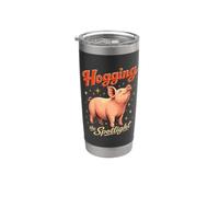 Pleins feux sur le devant de la scène, un cochon mignon et drôle Gobelet isotherme en acier inoxydable double paroi