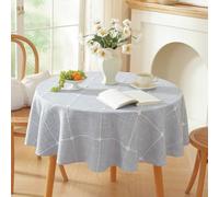 Plenmor Nappe Ronde Bleu 150 cm, Nappe Lin Nappes Tissu pour Salle à Manger,Exterieur,Picnic,Anniversaire,Automne,Noel,Halloween