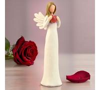 PlentifulHome Figurines d'ange avec cœur, Statues d'ange Gardien - Un Choix Essentiel pour la décoration de la Maison, Taille 5 x 6 x 19 cm (L x l x H)