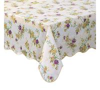 PlentifulHome Nappe rectangulaire en Vinyle calicot résistante à l'eau avec Revers en Flanelle, Nappe en Plastique réutilisable pour la Maison, la Cuisine, la fête, 119 x 152 cm