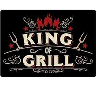 Plenty Gifts Plaque Barbecue - King of Grill - Plaque métallique décorative pour passionnés de Barbecue - 14,8x21cm