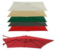 Plerile Toile De Remplacement pour Canopée De Parasol 2m avec 4 Baleines - Housse De Remplacement pour Parasol Cantilever, Protection UV Et Résistant À l'eau (Toile Uniquement)(Couleur:Blanc cassé)