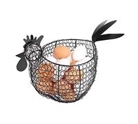 PLESIU Rural365 Panier à œufs de poule en métal noir - Panier à œufs pour recueillir des œufs frais - Décoration rustique - Panier à œufs de poule