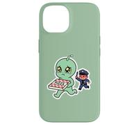 Pleurer Alien Pizza Thief Police Chase Coque pour iPhone 14