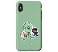 Pleurer Alien Pizza Thief Police Chase Coque pour iPhone X/XS