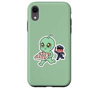 Pleurer Alien Pizza Thief Police Chase Coque pour iPhone XR