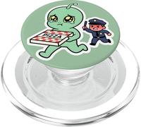 Pleurer Alien Pizza Thief Police Chase PopSockets PopGrip pour MagSafe