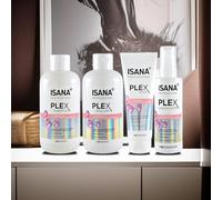 PLEX Kit de soin capillaire ISANA Professional (4 pièces) | Shampoing, après-shampoing, masque et sérum | Soin réparateur avec Kerarice pour cheveux abîmés et abîmés | Végétalien et sans silicone