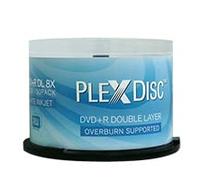 PlexDisc DVD+R DL, 50 discs, 8X, 8,7GB, Double-Layer, inkjet, Blanc