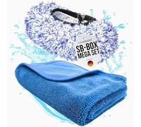 PLEXICLICK CARMODO® SB-BOB Premium SB Housse pour Brosse de Lavage + CARMODO Premium Chiffon Sec 70x50cm | Microfibre éponge Voiture Chiffon Sec Brush Cover
