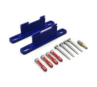 PLEXONE Support Mural pour AVM Fritz!Box, Lot de 2 Supports PETG avec Chevilles Fischer DuoPower et vis Torx (Bleu + Embout Torx)
