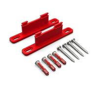 PLEXONE Support Mural pour AVM Fritz!Box, Lot de 2 Supports PETG avec Chevilles Fischer DuoPower et vis Torx (Rouge)