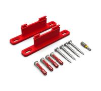 PLEXONE Support Mural pour AVM Fritz!Box, Lot de 2 Supports PETG avec Chevilles Fischer DuoPower et vis Torx (Rouge + Embout Torx)