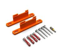 PLEXONE Support Mural pour AVM Fritz!Box, Lot de 2 Supports PETG avec Chevilles Fischer DuoPower et vis Torx (Orange + Embout Torx)