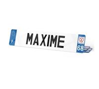 Plexoretto Plaque Immatriculation Personnalisée Prénom - 520x110 mm - Idée Cadeau Original & Déco Garage - pour Voiture, Camion, Cabine Routier - Plexiglas Effet Verre [Texte & Département au Choix]